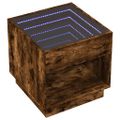 vidaXL Nočný stolík s nekonečnými LED dymový dub 50x50x50 cm