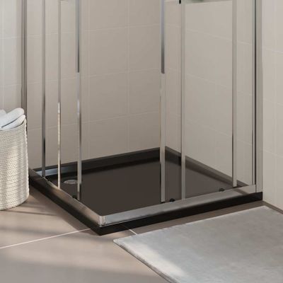vidaXL Štvorcová sprchová vanička z ABS čierna 90x90 cm