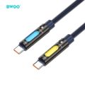 BWOO 240W Type C na Type C dátový preplétaný kábel s RGB osvetlením Čierny X325C-C