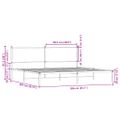 vidaXL Kovový posteľný rám bez matraca hnedý dub 200x200 cm