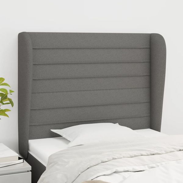 vidaXL Čelo postele so záhybmi tmavosivé 83x23x118/128 cm látka