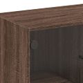 vidaXL Bočná skrinka so sklenenými dvierkami hnedý dub 68x37x75,5 cm