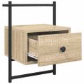 vidaXL Nočné skrinky nástenné 2 ks dub sonoma 35x30x51cm kompoz. drevo