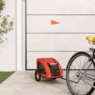 vidaXL Cyklovozík pre zvieratá, oranžový, oxfordská látka, železo