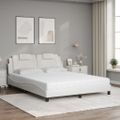 vidaXL Posteľ Viana s matracom biela 160x200 cm umelá koža