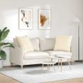 vidaXL Vankúše na pohovku 2 pcs Krémová 60 x 60 cm Kordúrová tkanina