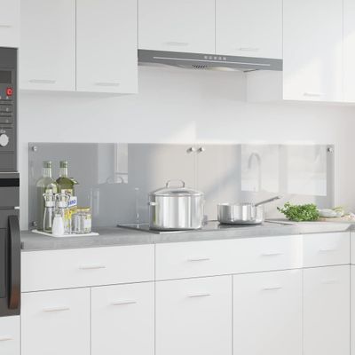 vidaXL Kuchynský obklad 2 pcs Svetlosivá 90 x 40 cm tvrdené sklo
