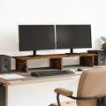 vidaXL Stojan na monitor dymový dub 100x27x15 cm kompozitné drevo