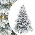 vidaXL Umelý vianočný stromček s 150 LED-i Biela 150 cm PE a PVC