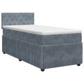 vidaXL Posteľ boxspring s matracom Tmavosivá 100 x 200 cm Zamat