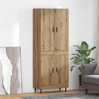 vidaXL Highboard 2 ks Remeselný dub 69,5 x 34 x 180 cm