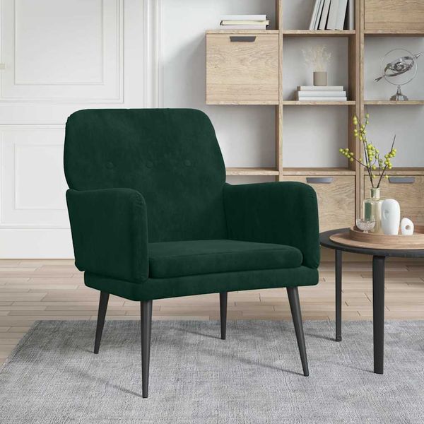 vidaXL Kreslo tmavozelené 62x79x79 cm zamat