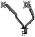 Neomounts FPMA-D650DBLACK/Držák displeje/na stůl/17-27"/svorka+průchodka/VESA 100X100/nosn.2x7kg/2 displeje/černý Držák, VESA, stolní, pro 2 ploché monitory, úhloprícka 17"-27", náklon 135°, otácení 180°, rotace 360°, nosnost 14kg, cerný
