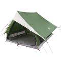 vidaXL Rodinný stan so strechou Zelená a biela 256 x 256 x 185 cm