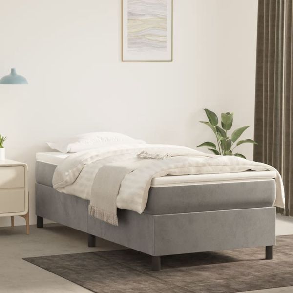 vidaXL Posteľný rám s boxspringom bledosivý 80x200 cm zamat