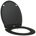 vidaXL WC sedadlo Čierna 45,5 x 37,5 x 3,8 cm Duroplast