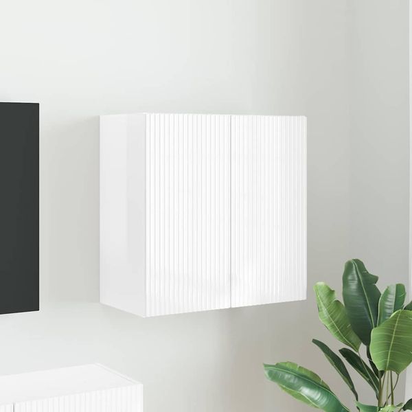 vidaXL TV nástenná skriňa Vysoký lesk bielej 59,5 x 31 x 60 cm