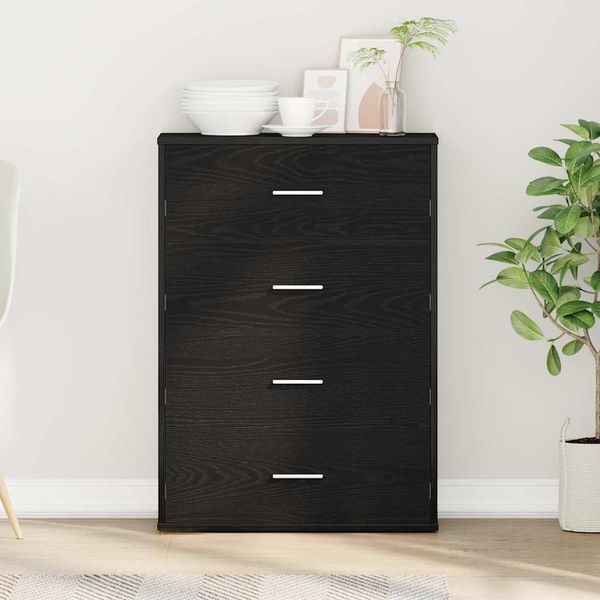 vidaXL Servírovacia skriňa Čierny dub 60 x 31 x 84 cm Kompozitné drevo