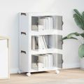 vidaXL stohovateľný úložný box kolesami 3vrstvový 28 L 48,5x29,5x86 cm