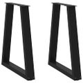 vidaXL Nohy k jedálenskému stolu v tvare V, 2 ks, čierne, 50x(72-73,3) cm, oceľové