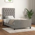 vidaXL Posteľ bez matraca bledosivý 80x200 cm zamat