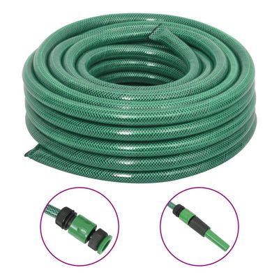 vidaXL Záhradná hadica so sadou armatúr, zelená 0,75" 100 m, PVC
