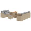 vidaXL Súprava záhradných pohoviek 10 ks Béžová polyratan