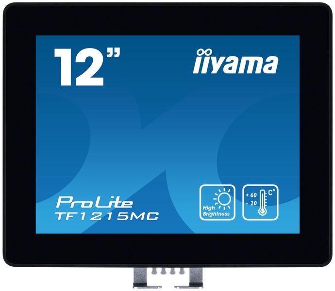 12'' iiyama TF1215MC-B1: IPS, XGA, capacitive, 10P, 540cd/m2, VGA, DP, HDMI, IP65, Ball Drop, čierny