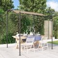 vidaXL Strieška sivohnedá 2x2,3 m 180 g/m² látka a oceľ