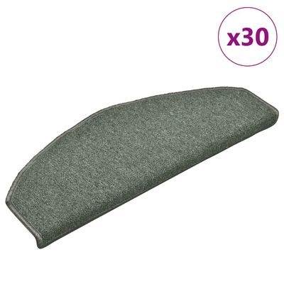 vidaXL Schodové rohože 30 ks 65x24x4 cm tmavozelené polkruhové veľké