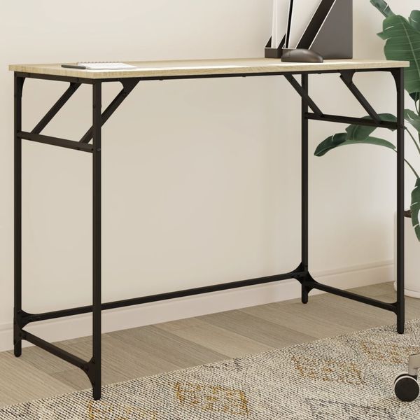 vidaXL Stôl dub sonoma 100x45x76 cm kompozitné drevo a práškovaná oceľ