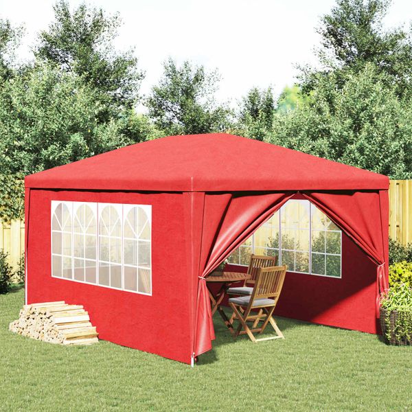 vidaXL Párty stan 400 x 300 x 255 cm Červená PE a oceľ