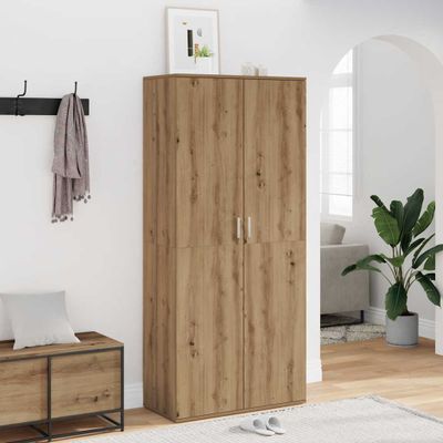 vidaXL Botník dub artisan 80x39x178 cm kompozitné drevo