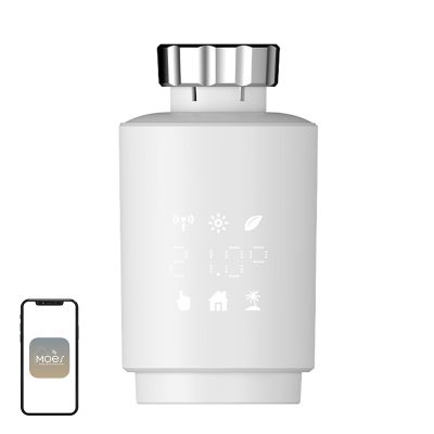 MOES TV02 Termostatická hlavica s LCD displejom a technológiou ZigBee