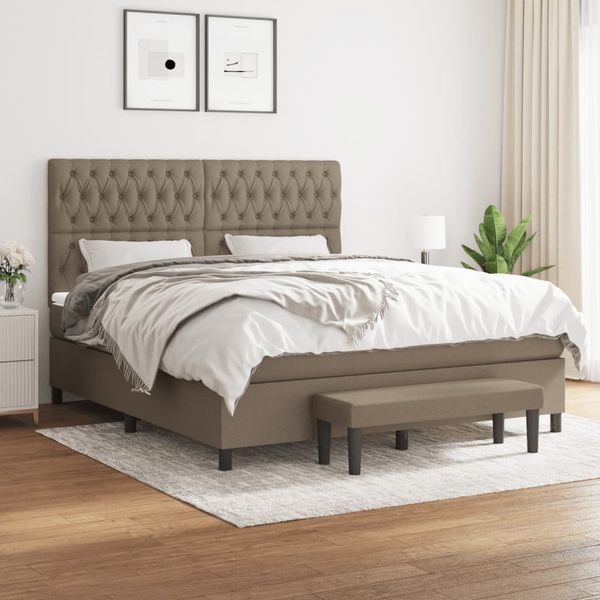 vidaXL Posteľný rám boxspring s matracom sivohned 180x200 cm látka