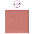 vidaXL Nástenné panely 12 ks ružové 30x30 cm zamatové 1,08 m²
