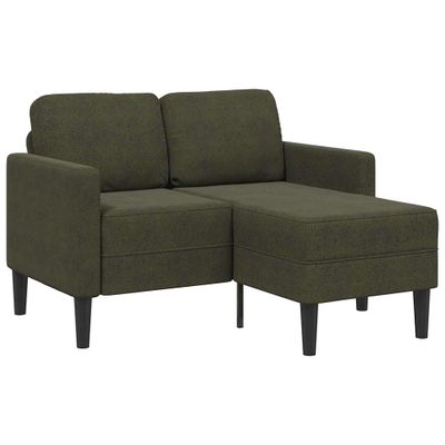 vidaXL 2-miestna pohovka s ležadlom v tvare L, armádne zelená 125 cm, umelá koža