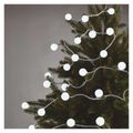 LED svet. cherry reťaz – guličky 2,5cm, 4 m, vonkajšia aj vnútorná, studená biela, časovač
