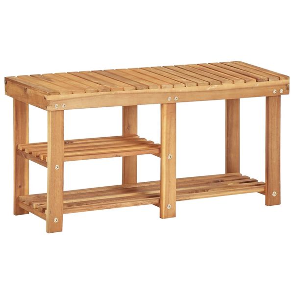 vidaXL Regál na topánky 90x32x46 cm masívne akáciové drevo