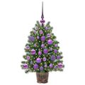 vidaXL Umelý vianočný stromček s 150 LED-i Zelená 75 cm PE a PVC