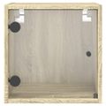 vidaXL Nočné skrinky so sklenenými dverami 2 ks dub sonoma 35x37x35 cm