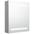 vidaXL LED kúpeľňová zrkadlová skrinka betónová sivá 50x14x60 cm