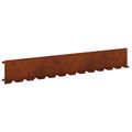 vidaXL Obrubník trávnika 20 ks 102 x 15 x 4 cm Oceľ Hrdzavý