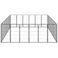 vidaXL Ohrádka pre psov 28 panelov čierna 50x100 cm práškovaná oceľ