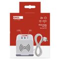 Prodlužovací kabel EMOS P0212CQ - kostka 2 m / 2 zásuvky / biely / 2×USB-A + 1×USB-C+Qi / 1,5 mm2