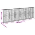 vidaXL Gabiónový kôš s krytom 600x50x200 cm pozinkované železo
