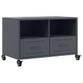 vidaXL TV skrinka antracitová 68x39x43,5 cm oceľ