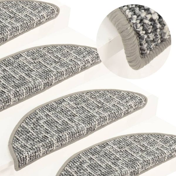vidaXL Kobercové nášľapy na schody 15 ks sivé 56x17x3 cm