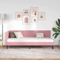 vidaXL Rohový rám postele s čelnou doskou Ružová 80 cm x 200 cm Zamat