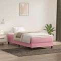 vidaXL Posteľný rám boxsping s matracom ružový 100x210 cm zamat